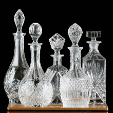 Haonai eco-friendly FDA,SGS food grade beautiful glass wine decanter with tap